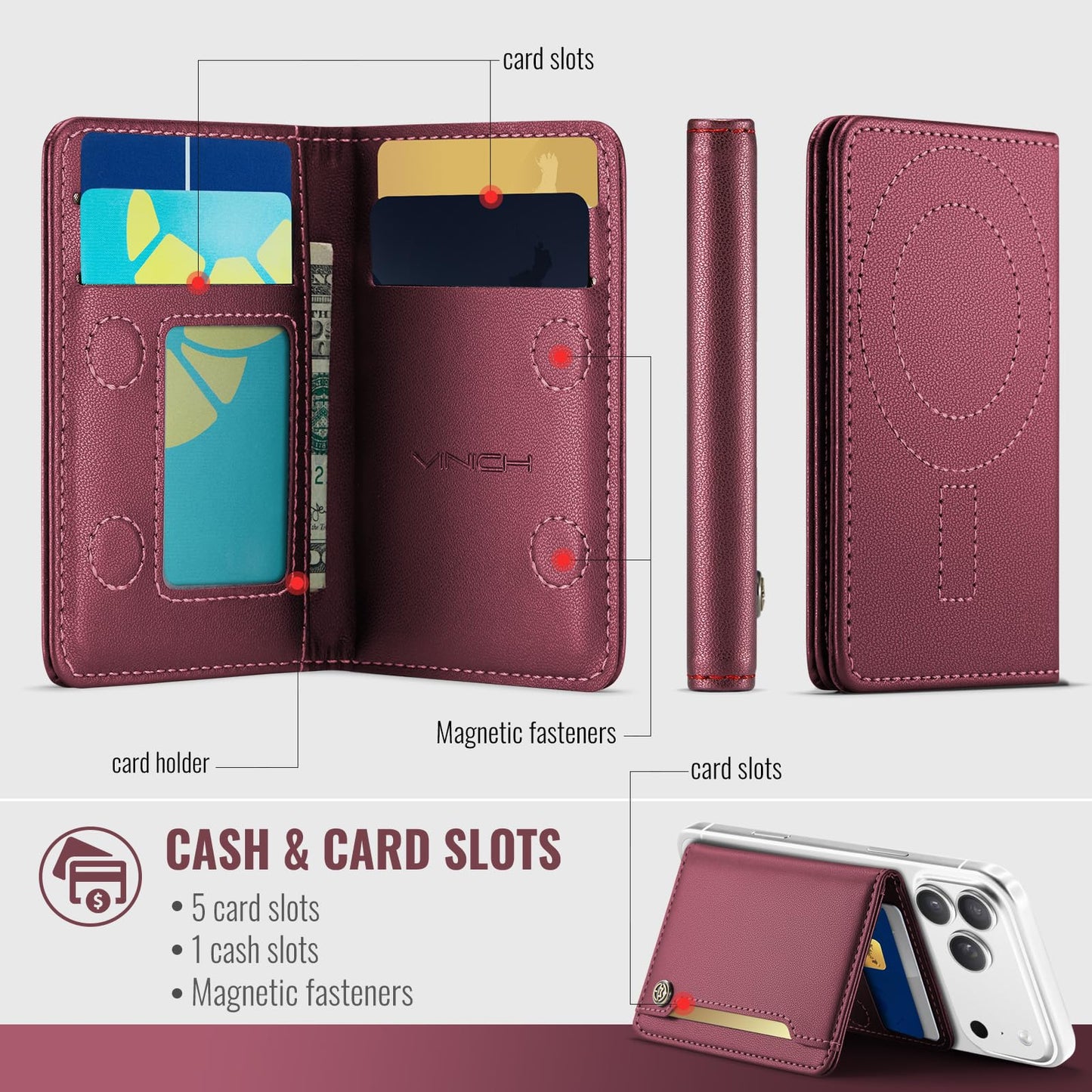 Magsafe Wallet - Wine Red