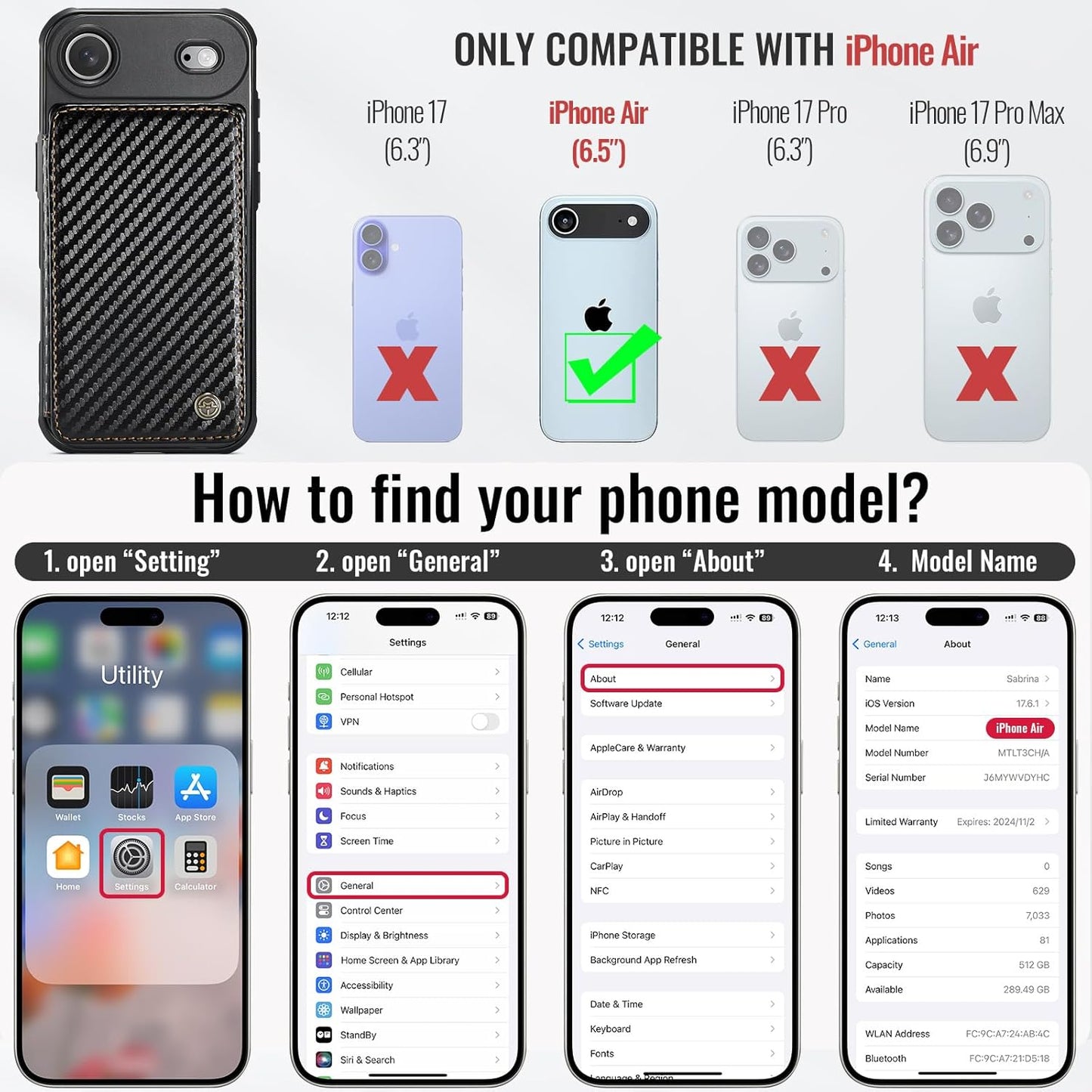 Vinich Apple iPhone 17 Air - Carbon Black