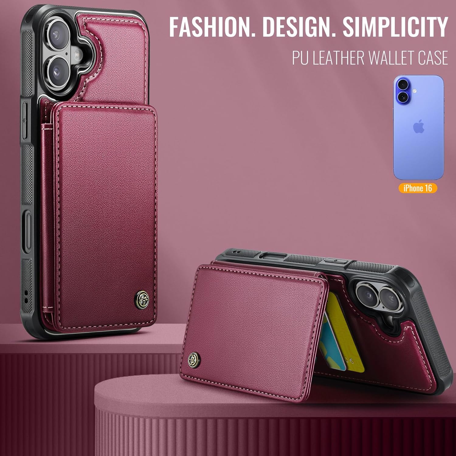 Vinich Apple iPhone 16 - Wine Red