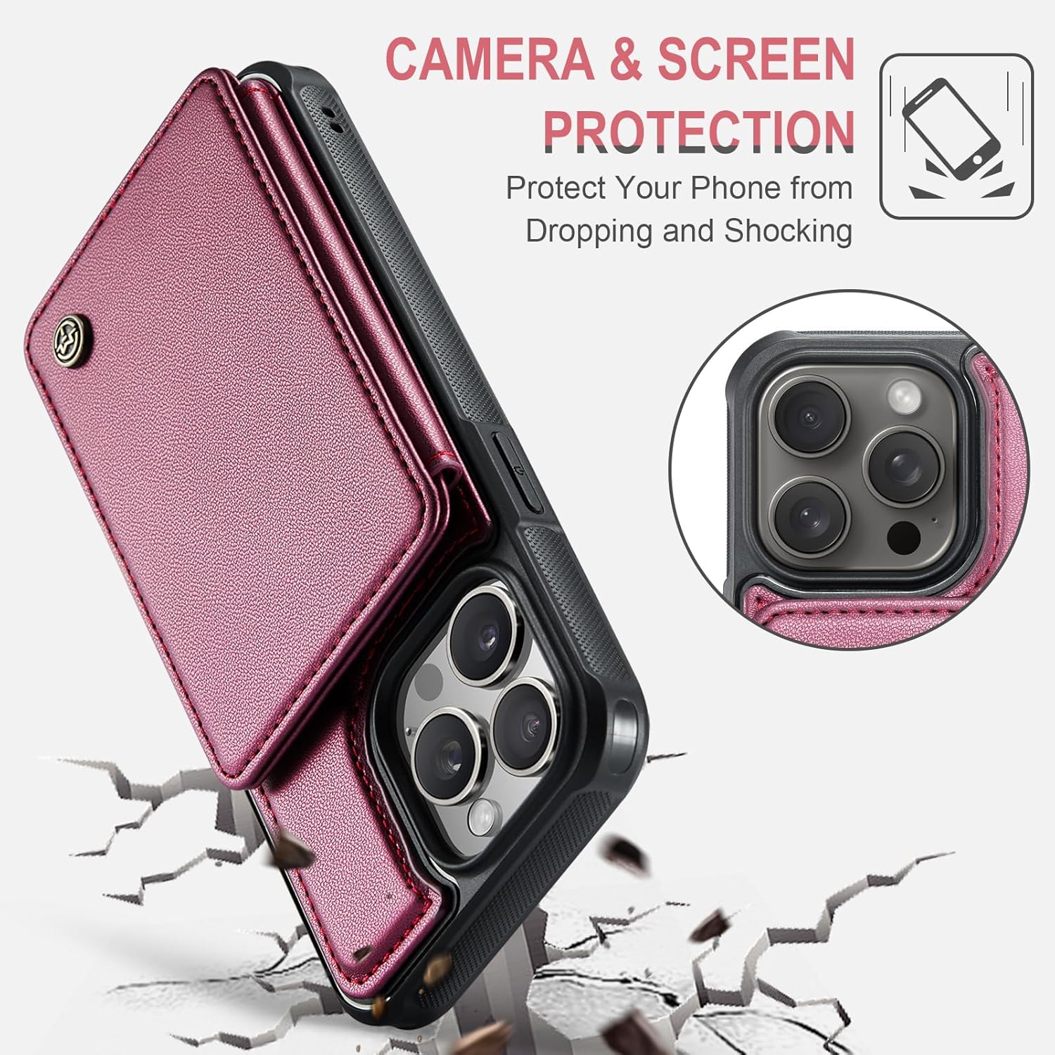 Vinich Apple iPhone 15 Pro - Wine Red