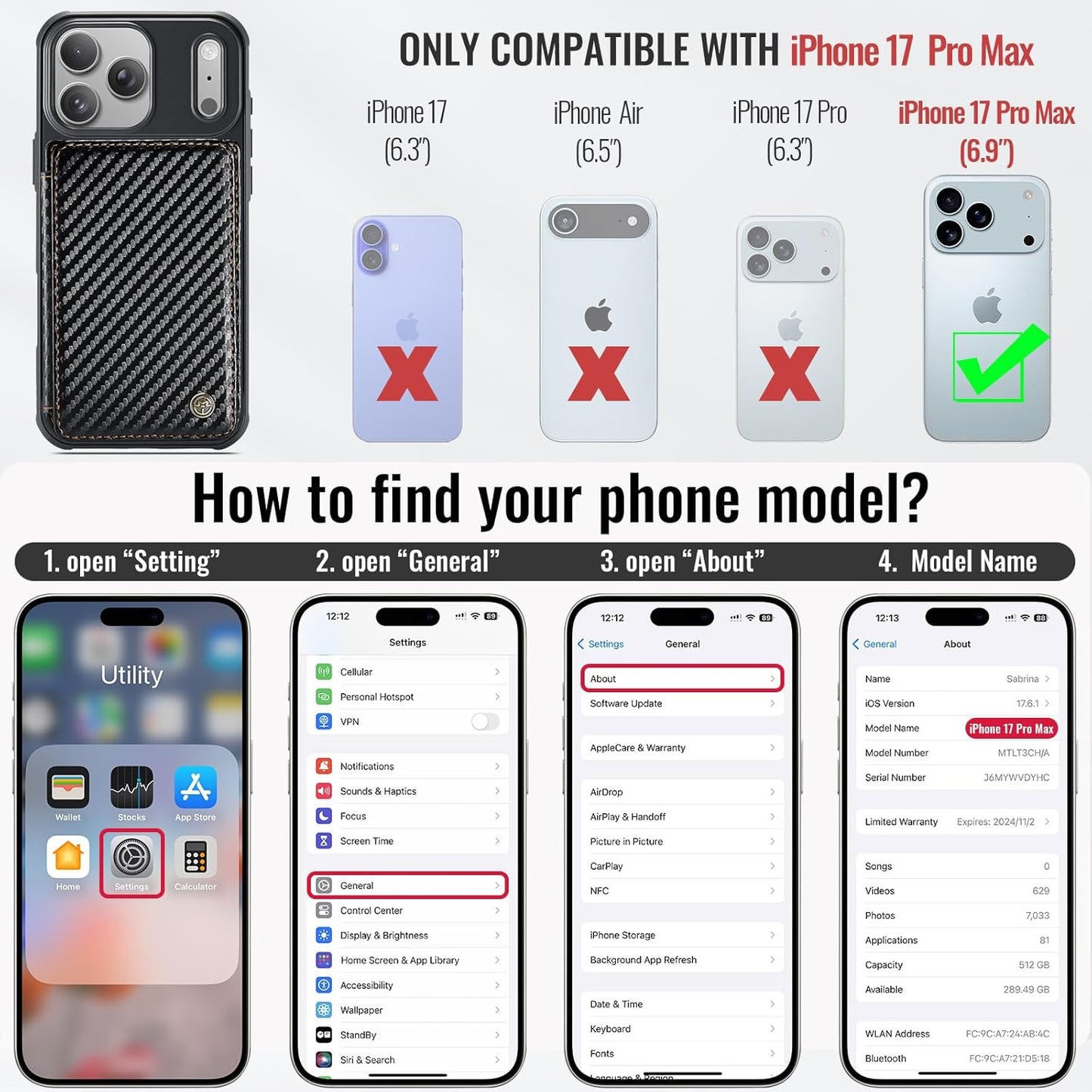 Vinich Apple iPhone 17 Pro Max - Carbon Black