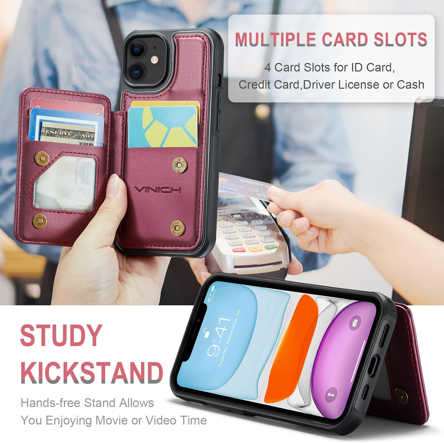 Vinich Apple iPhone 11 - Wine Red