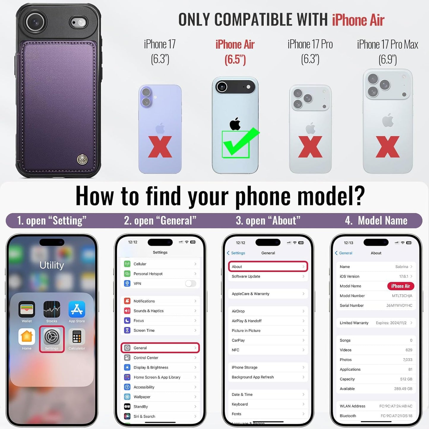 Vinich Apple iPhone 17 Air - Purple