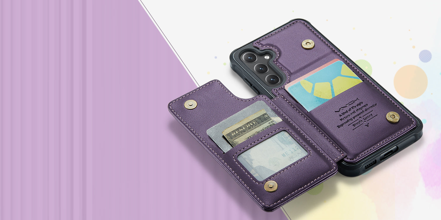 Vinich wallet case — for Galaxy A (open detail)